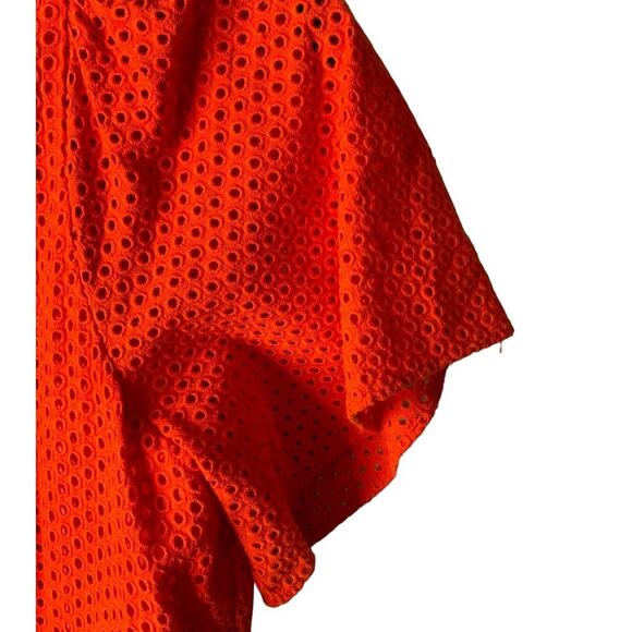 J Crew Eyelet Lace Sheath Dress 12 Short Sleeve Back Zip A-Line Casual Summer - Picture 5 of 8
